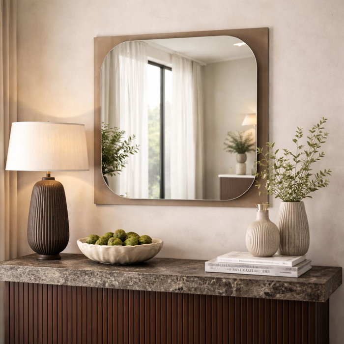 Hanah Home Espejo Ecológico Flotal-E Bronce 65 x 65 cm